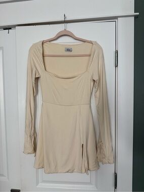 Oh polly square neck mini dress in ivory